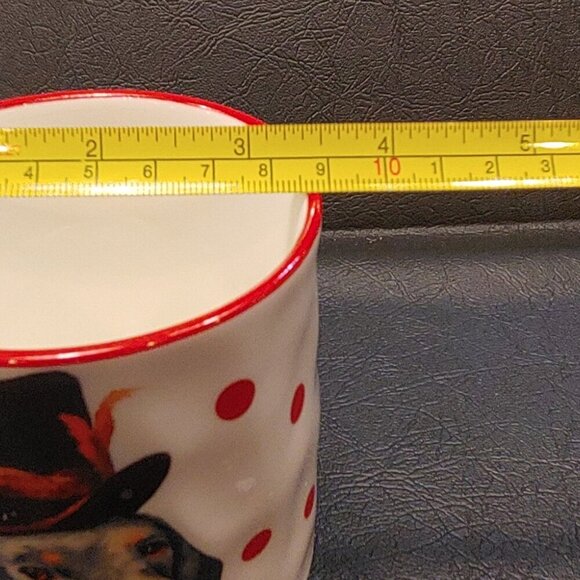 Dog with Top Hat in Tux with Red Handle Coffee Cup - Picture 5 of 6